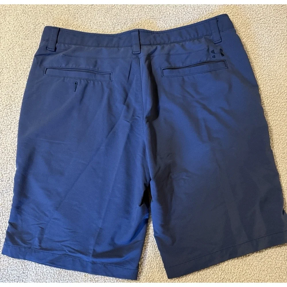 Under Armour The Match Play Shorts Blue Golf Stretch Loose Heat Gear Men 36
